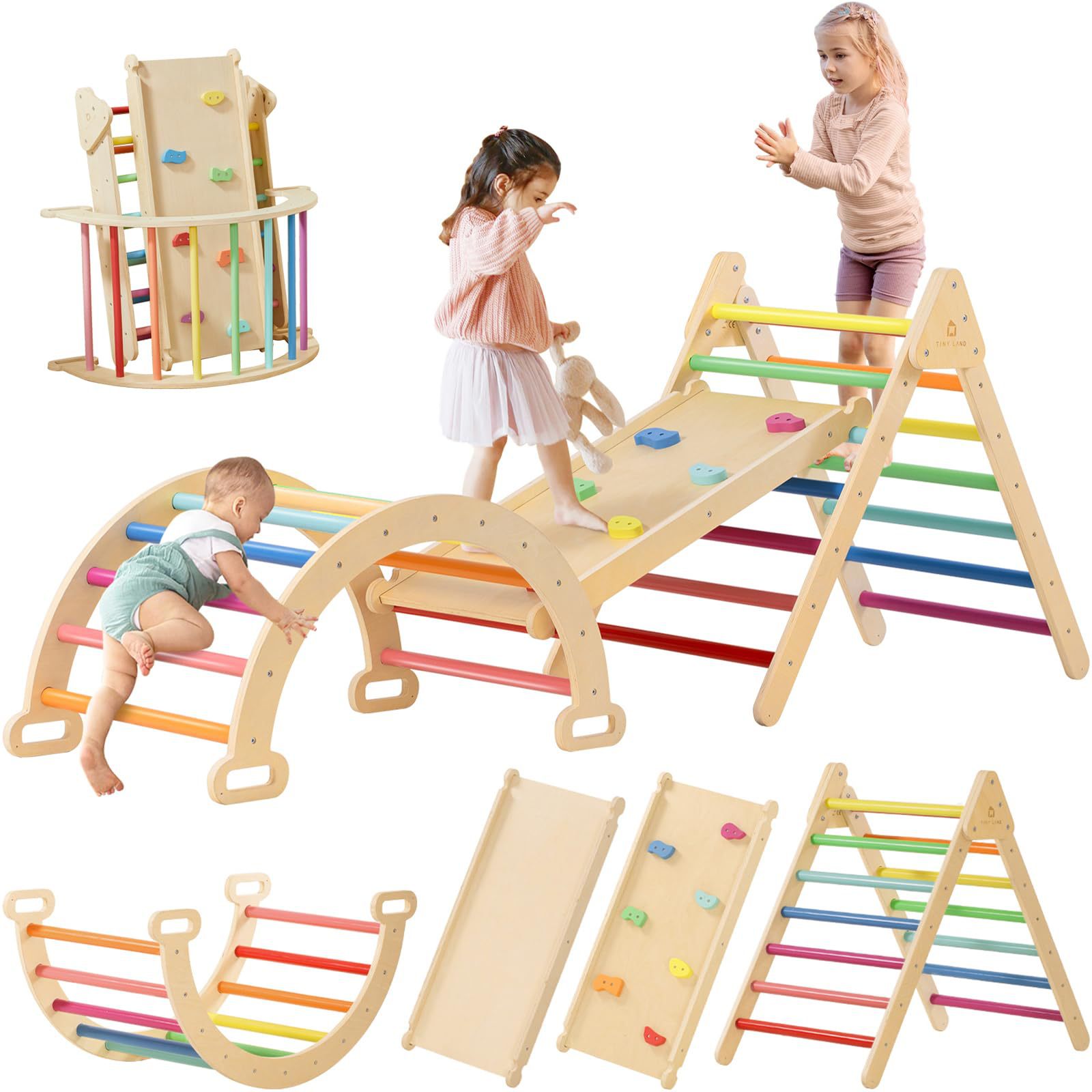 Kids Outdoor Climbing Frame - Vielseitiges Klettergerüst aus Massivholz für Kinder