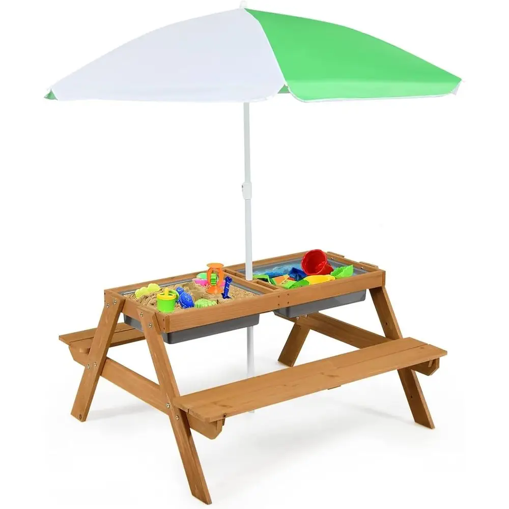 4-in-1 Holz-Sand- und Wasserti – Kids Outdoor Furniture Set Bewertung und Preis